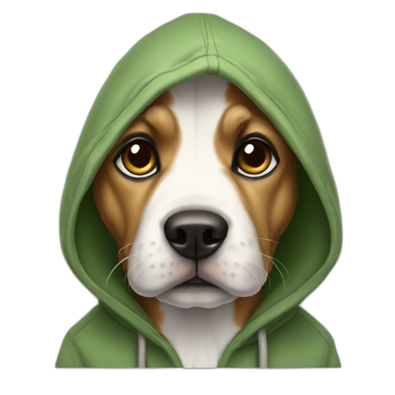 Dog with hoodie emoji