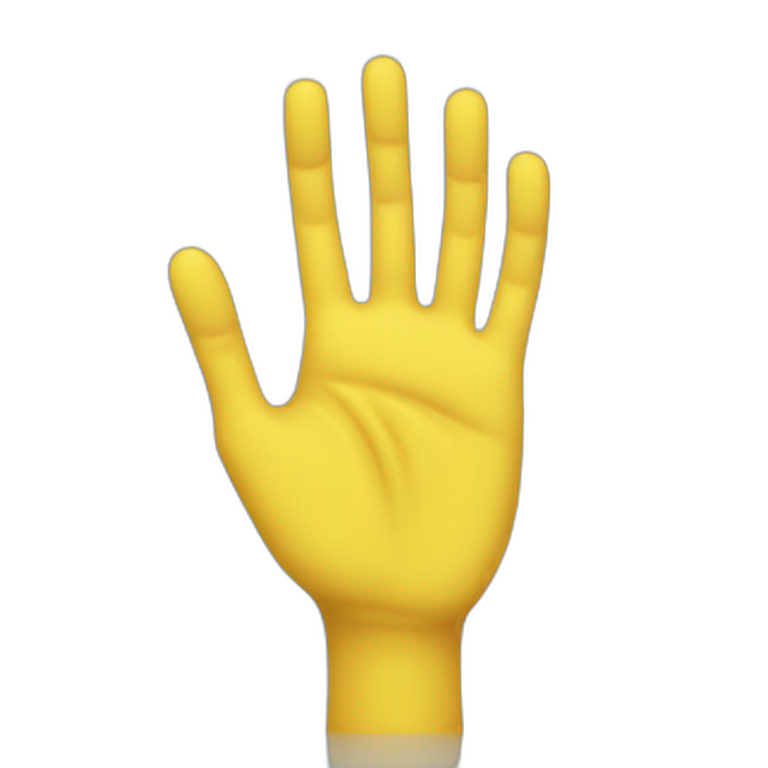 yellow hand firm little finger open emoji