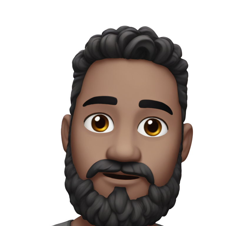 serious guy with beard emoji