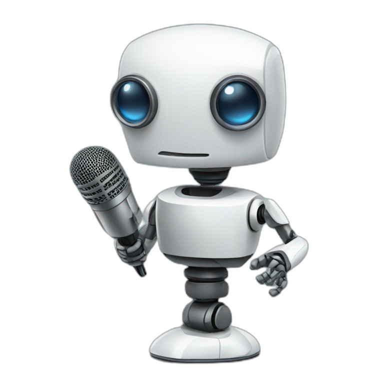 robot with a microphone emoji