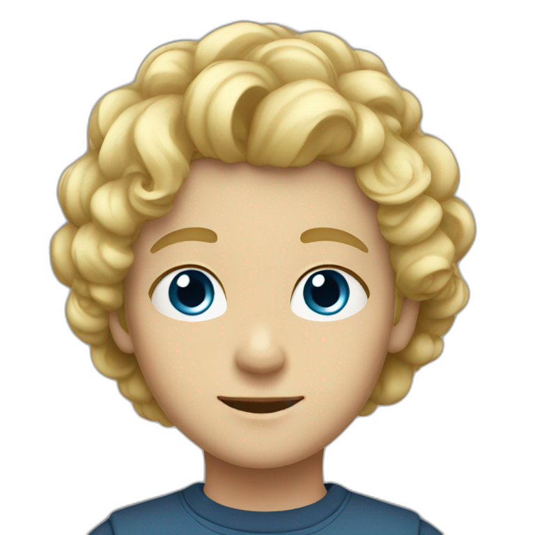 boy blond curls blue eyes emoji
