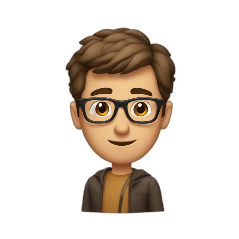 brown-short-haired classy man wearing glasses struggling to fit a key into a door lock emoji