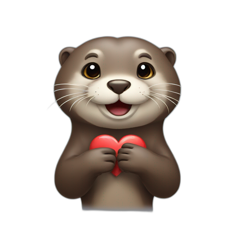 otter that makes a heart emoji