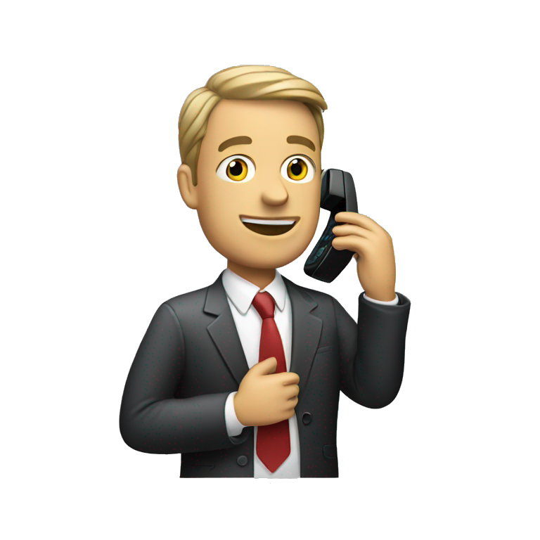 businessman talking on his cell phone emoji