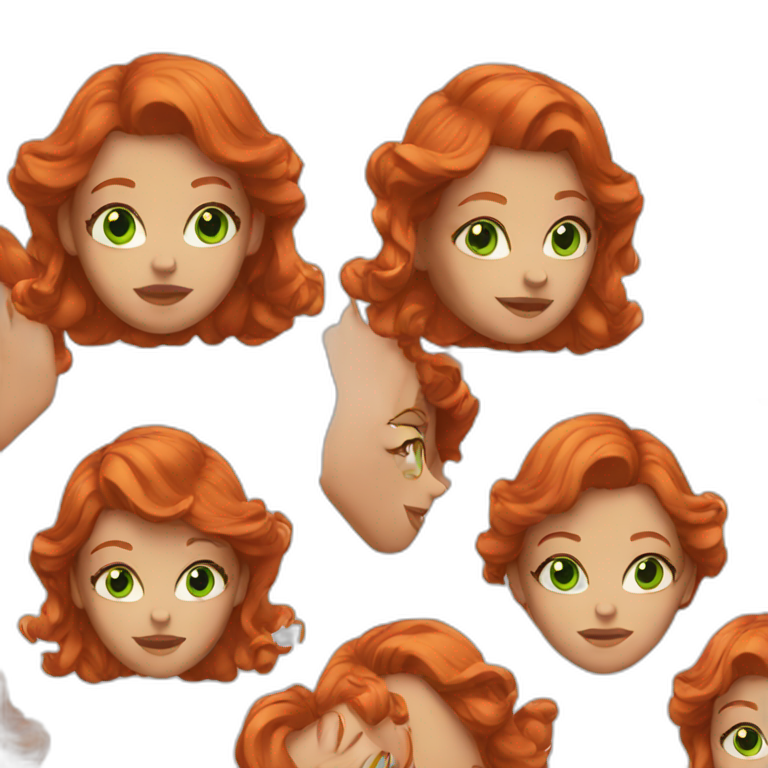 woman red hair and green eyes emoji