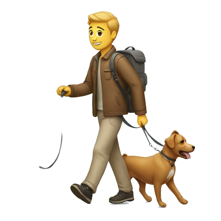 man  walking the dog emoji