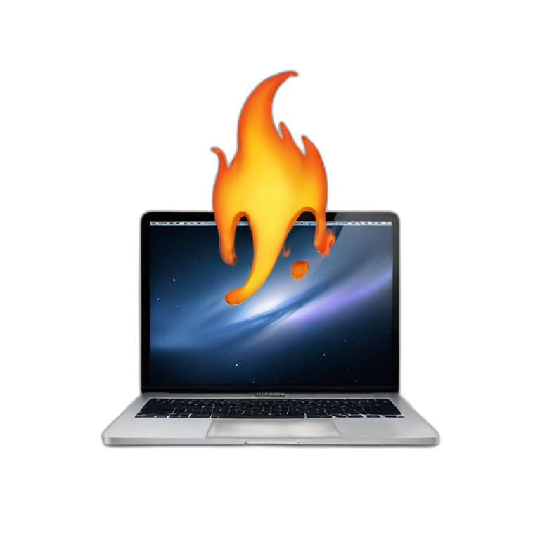 macbook on fire emoji