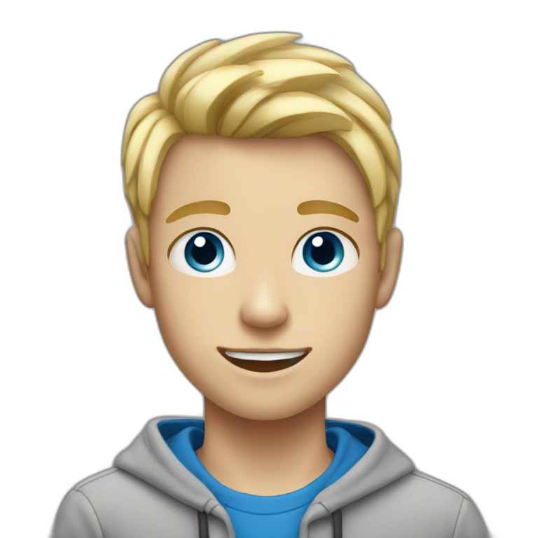 teenage boy with blonde hair and blue eyes emoji