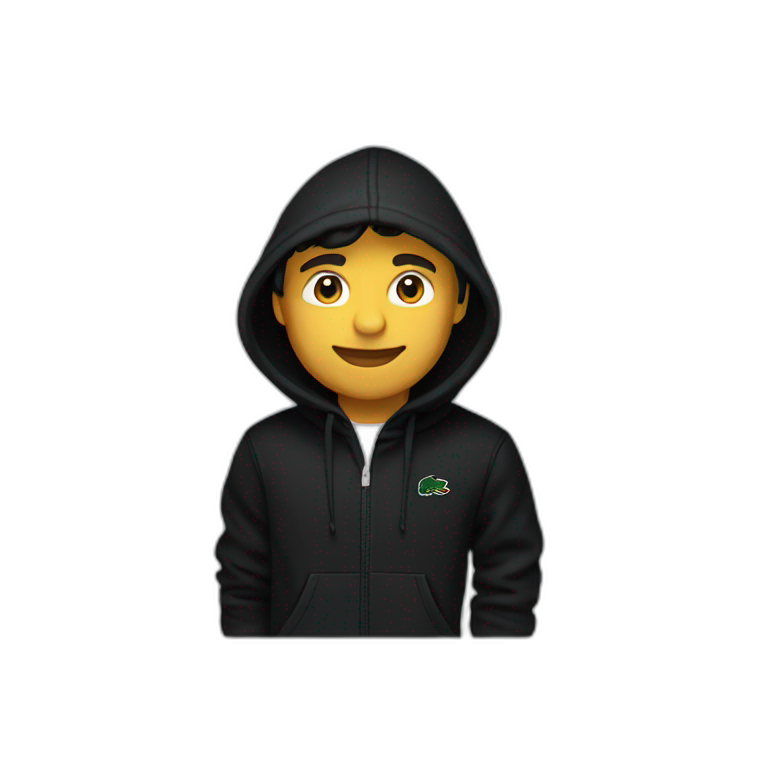 Latin guy Lacoste black hoodie emoji