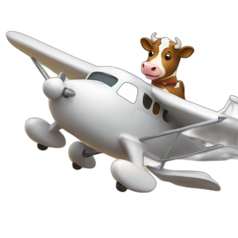 Cow Piloting an airplane emoji