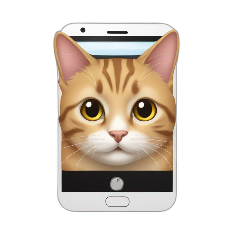 Cat on smartphone emoji