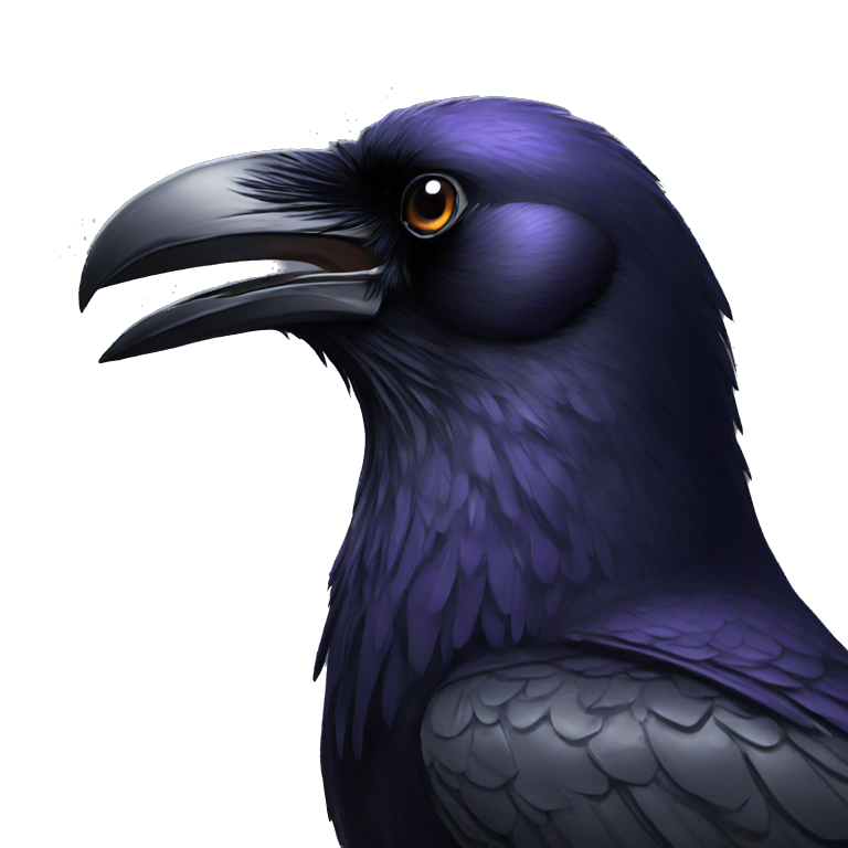 Raven open beak emoji