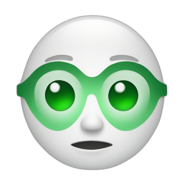 Green and white  emoji