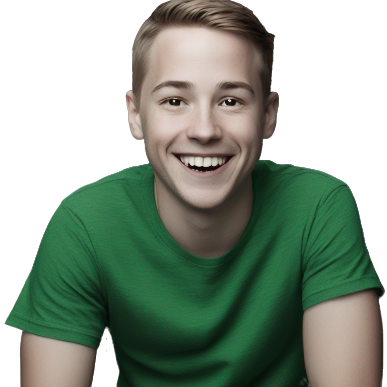 happy boy in green-shirt emoji
