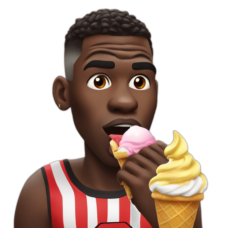 Realistic Paul Pogba eating a ice-cream  emoji