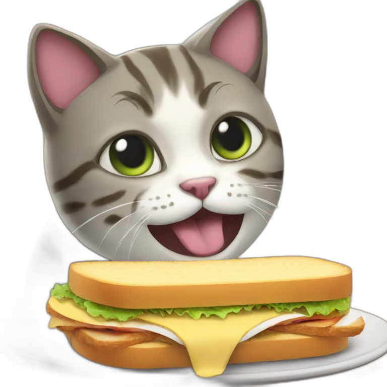 cat eating sandwich emoji