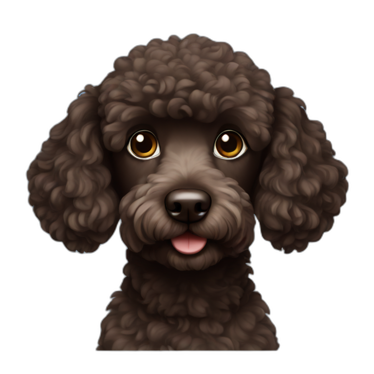 Dark brown poodle emoji