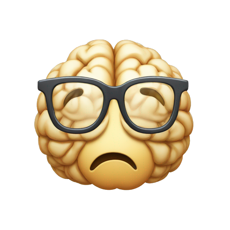 Happy brain with glasses emoji
