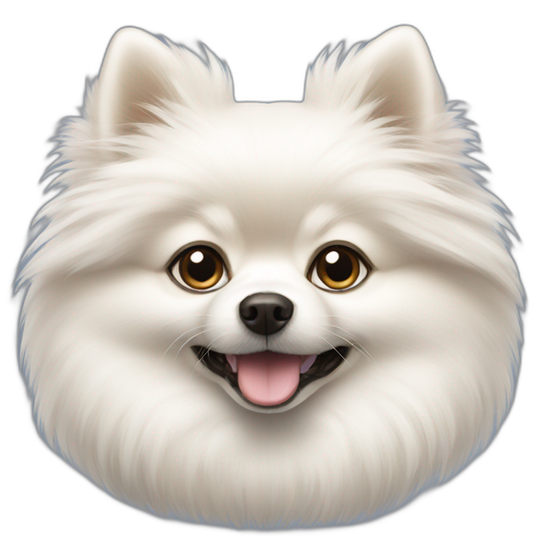 white Pomeranian   emoji