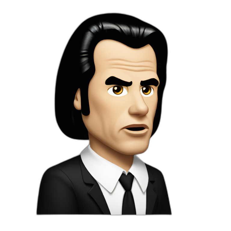 Confused John Travolta as Vincent Vega in Pulp Fiction emoji