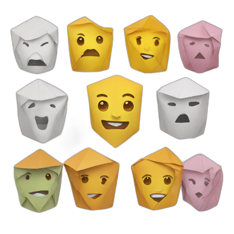 origami faces emoji