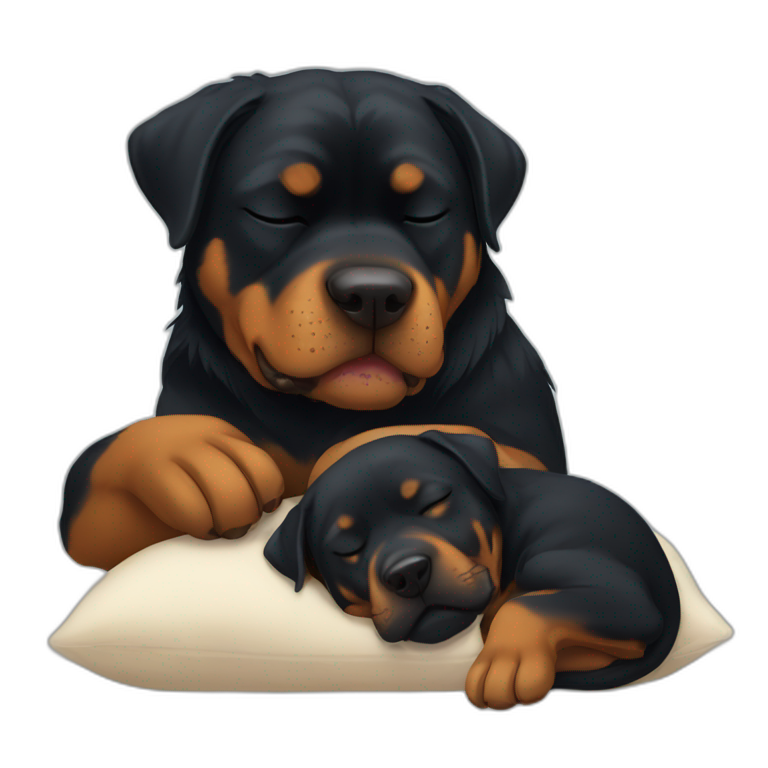 Rottweiler sleeping with ZZZ coming out if him emoji
