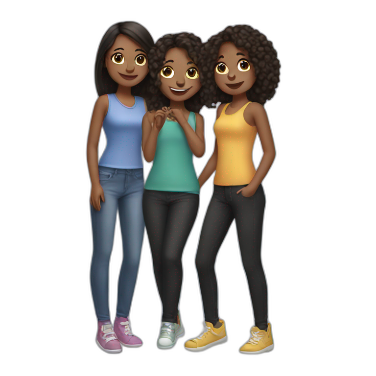 3 girl best friends emoji