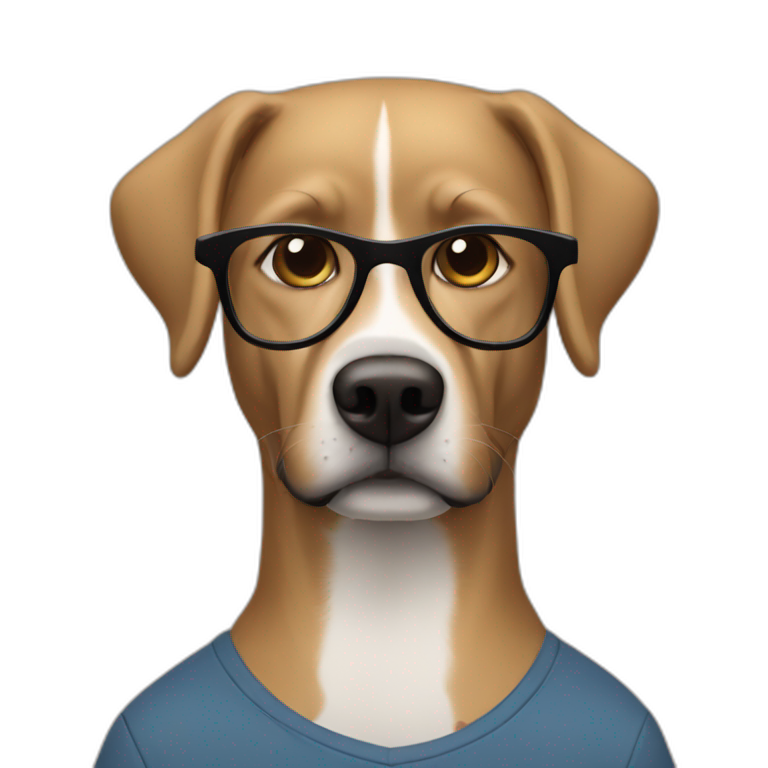 white man light Brown Hair and glasses with a black lab dog emoji