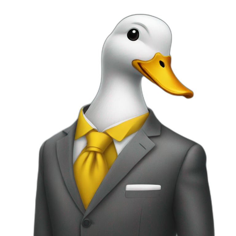duck on suit working emoji