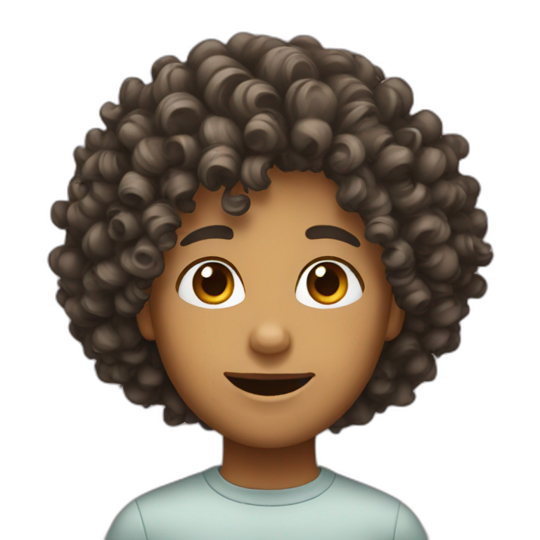curly hair emoji
