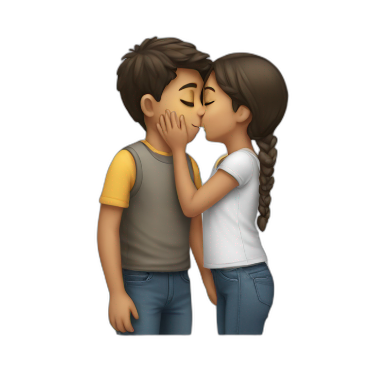 boy kissing a girl emoji