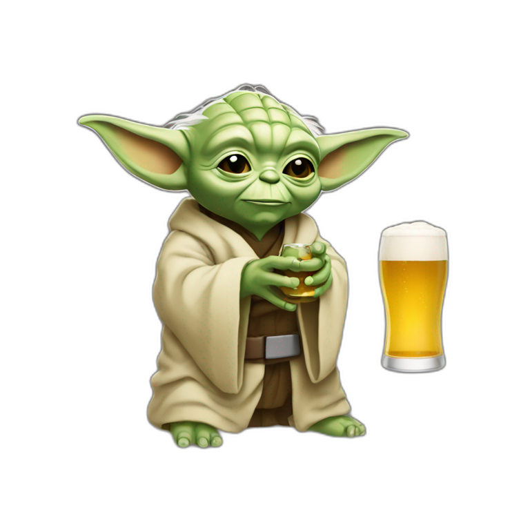 Yoda qui boit de la bière emoji