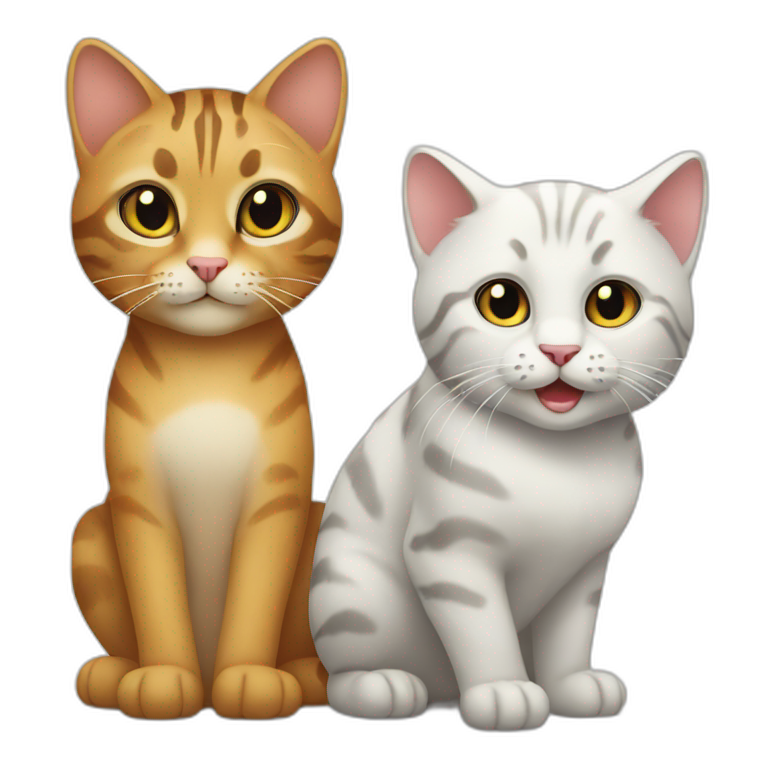 small cat and big cat emoji