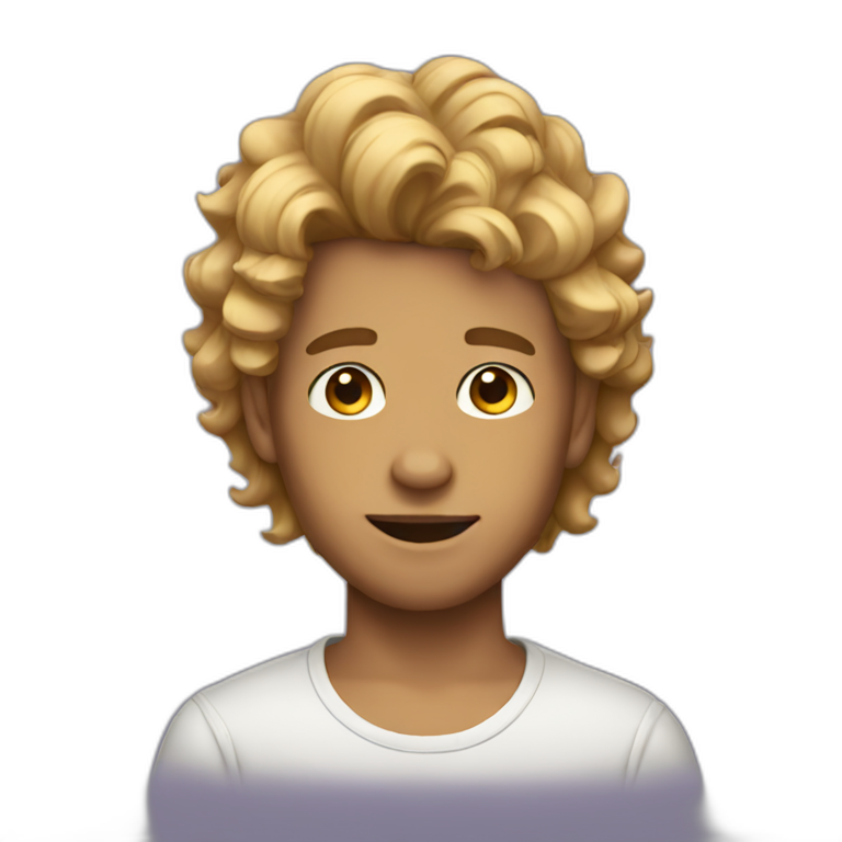 Cool boy with waivy hair emoji
