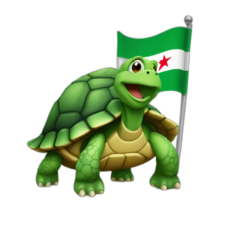 Old Turtle with algeria flag emoji