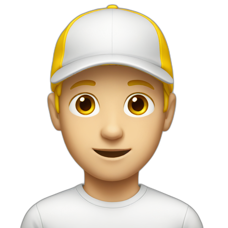 White boy wearing Yellow cap emoji
