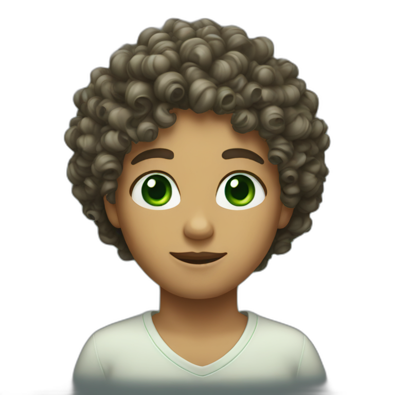 curly hair and green eyes emoji