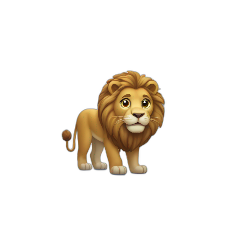 Lion sur une neige emoji