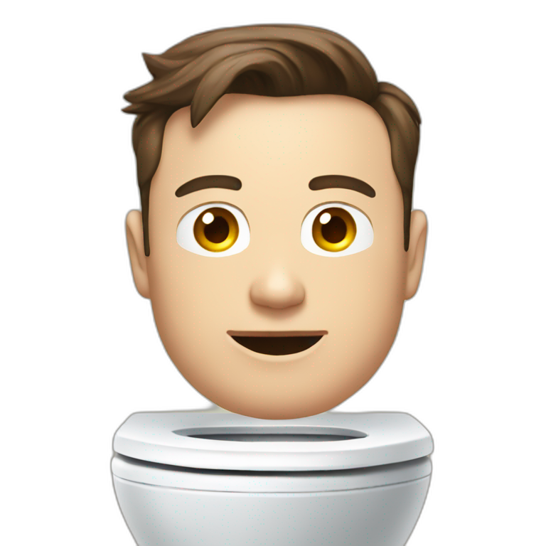 Elon musk on toilet emoji