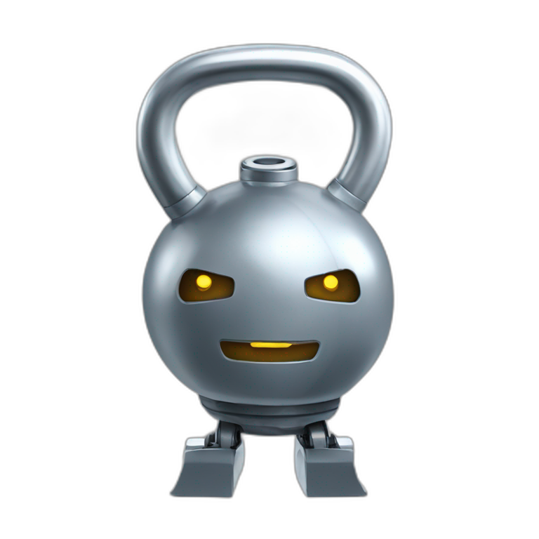 a robot kettlebell emoji