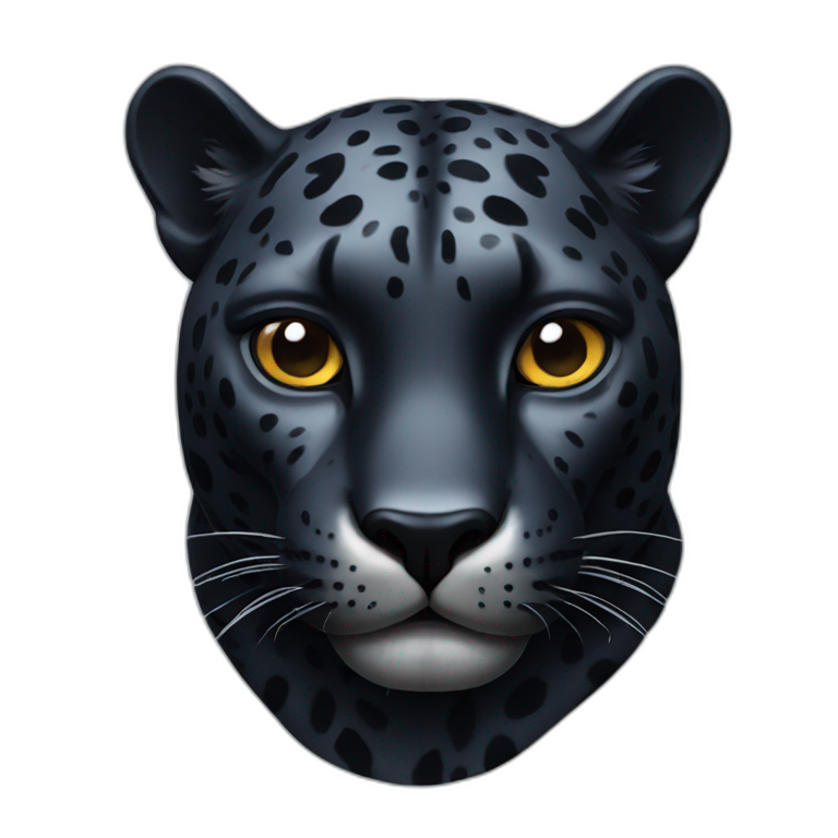 Black jaguar feline bust emoji