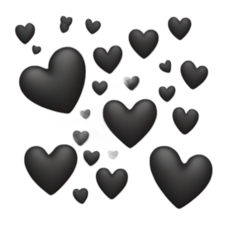 Black white heart emoji