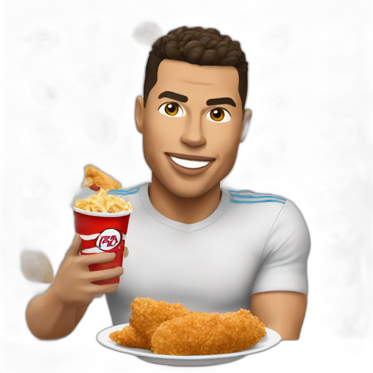 Ronaldo eating KFC emoji