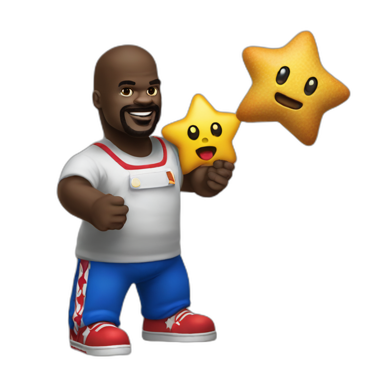 Shaquille O'Neal eat Mario star emoji
