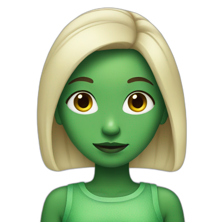 Girl With Green skin emoji
