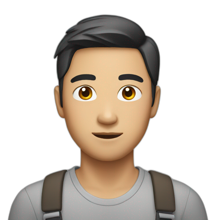 asian guy with middle part emoji