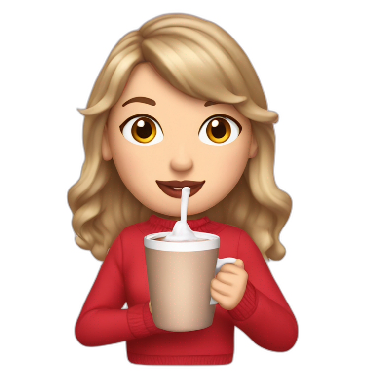 Taylor Swift drinking hot chocolate emoji