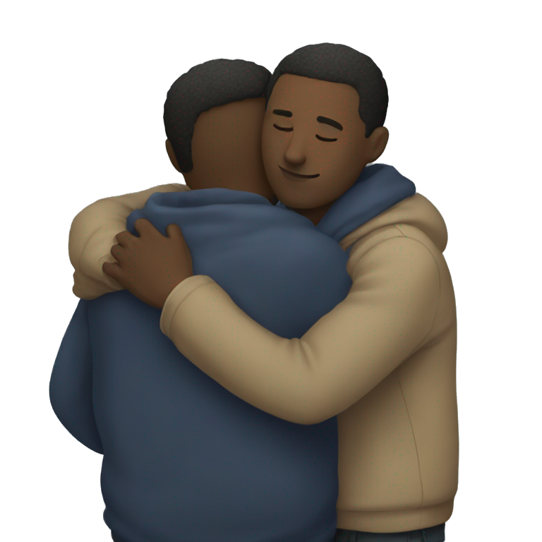 Two men hugging emoji