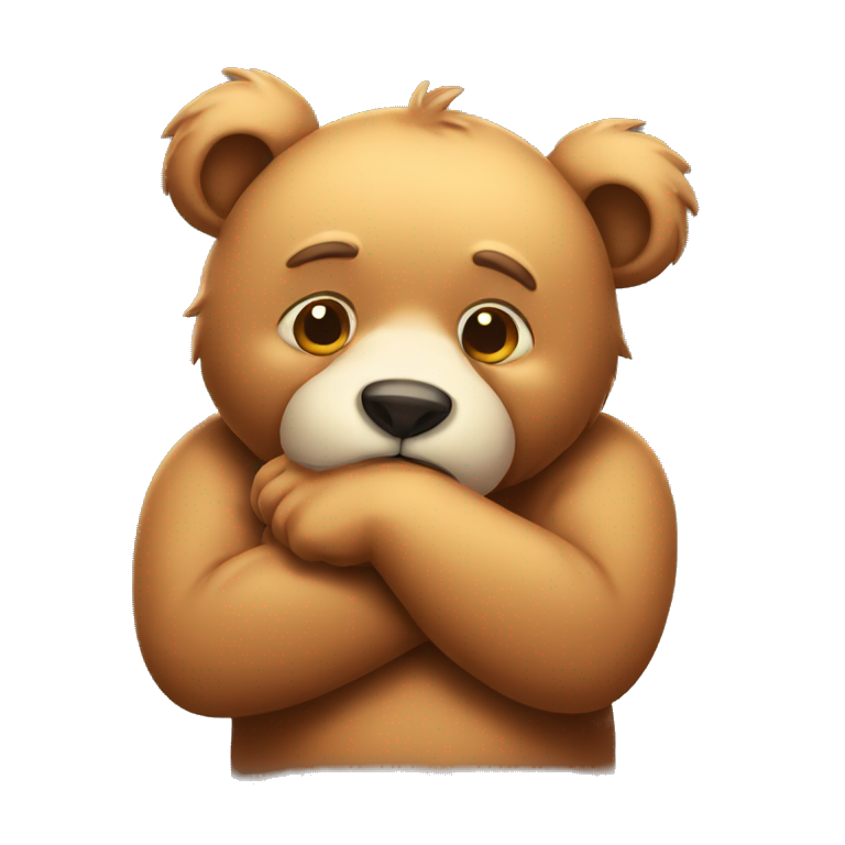 Thoughtful bear scratching his chin emoji