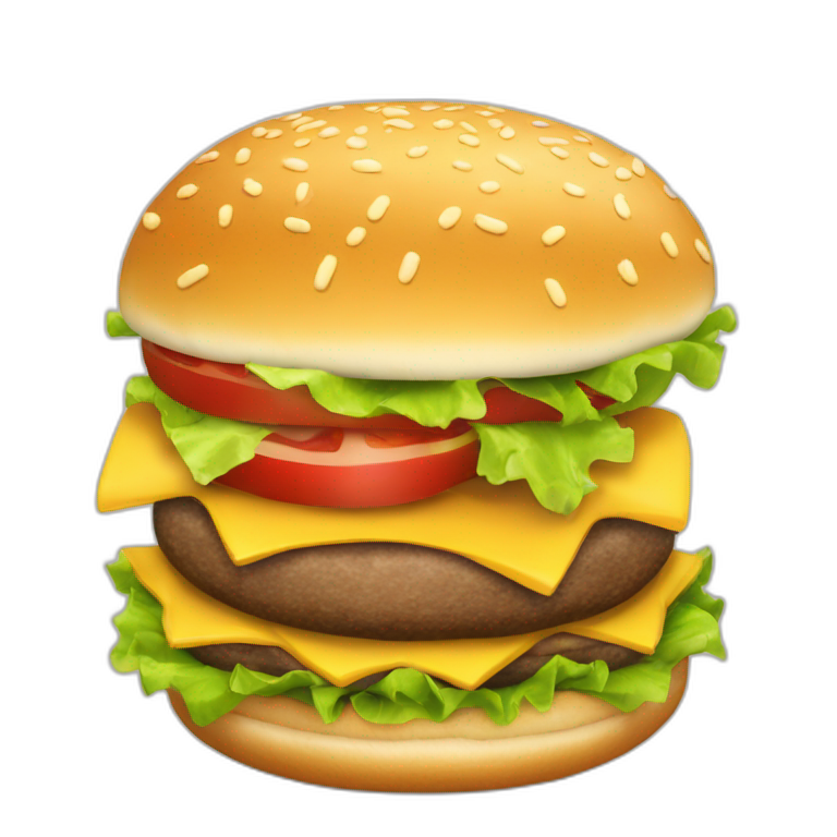 Hamburger qui mange un humburger emoji